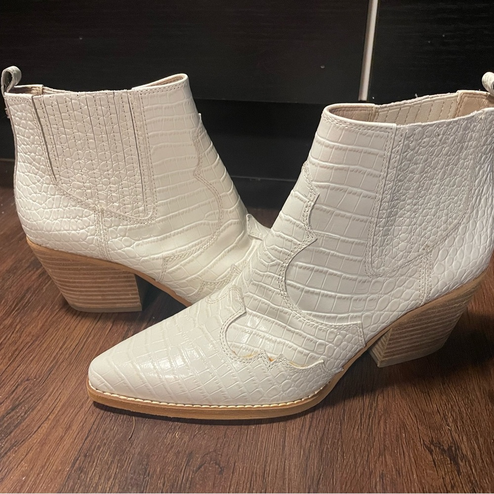 Sam Edelman Croc-Embossed Ankle Booties